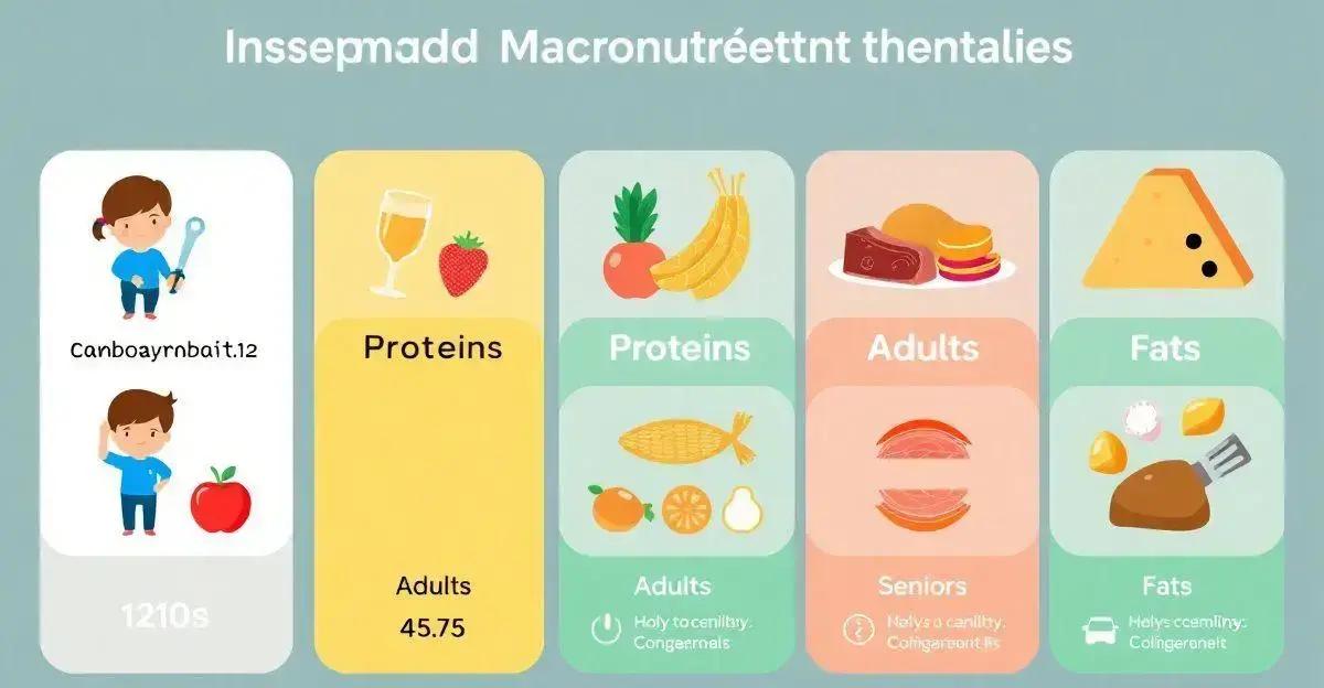 Quantidades recomendadas de macronutrientes por faixa etária: O que você precisa saber!